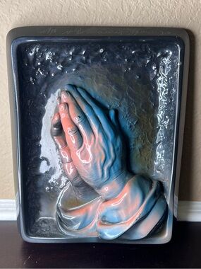Vintage 1959 Praying Hands Wall Plaque, 3D Religious Wall Art, Creative Arts Inc